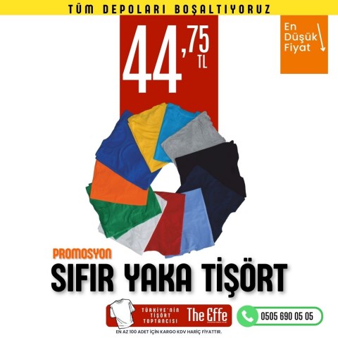 The Effe Toptan Sıfır Yaka Tişört Beyaz