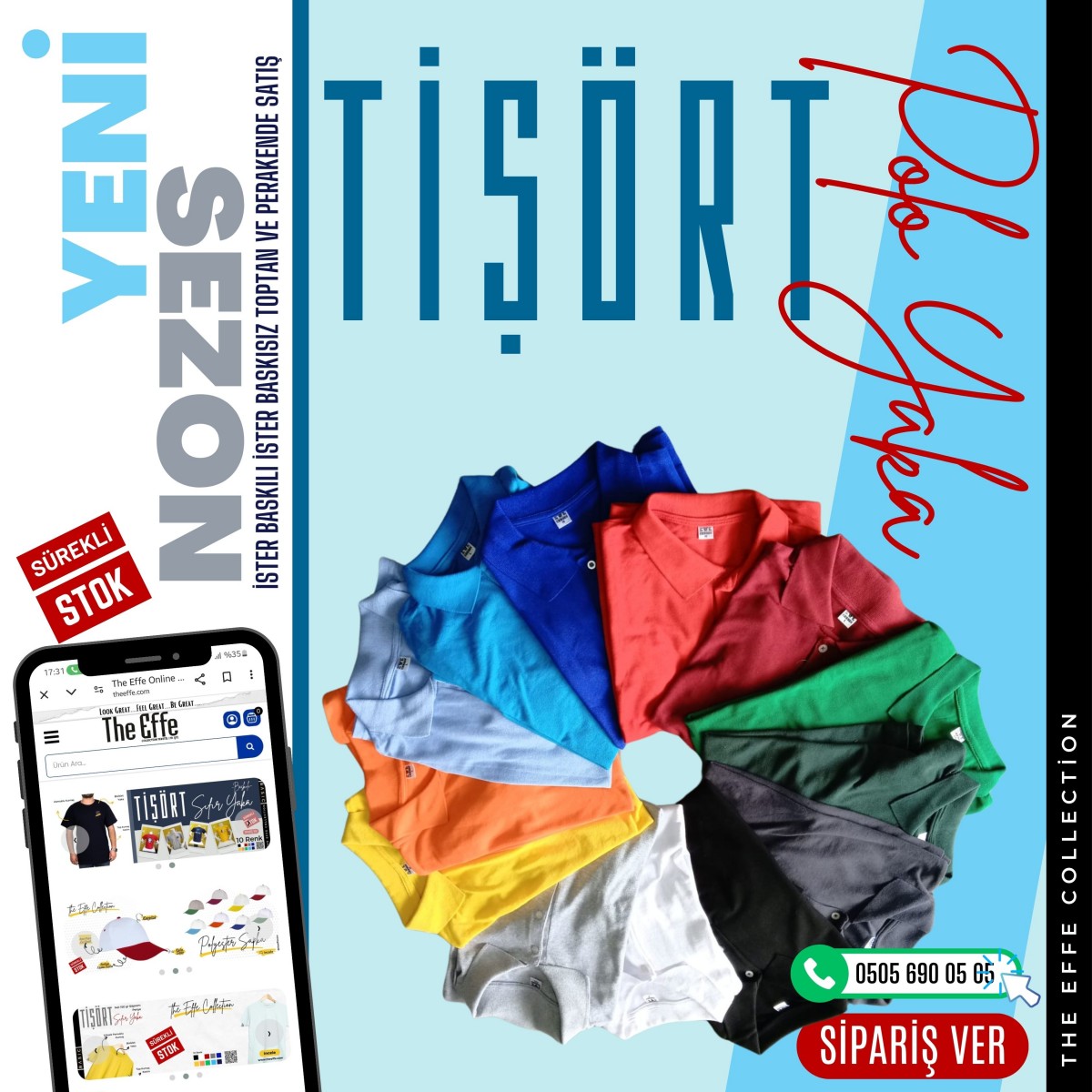 The Effe Toptan Polo Yaka Tişört Benetton Yeşili