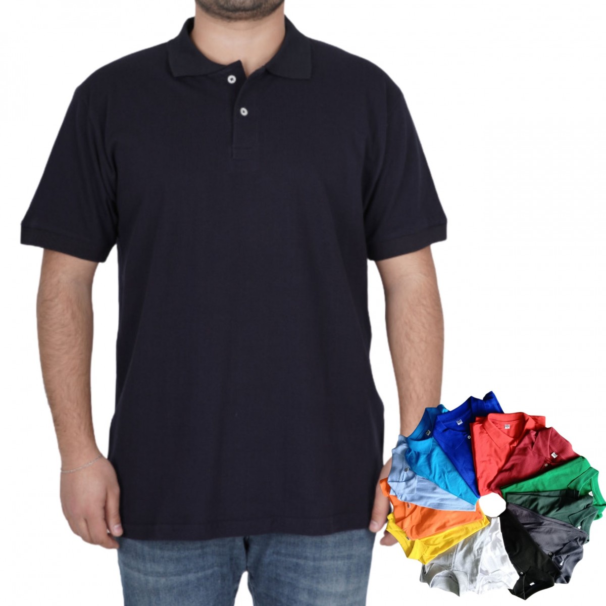 The Effe Toptan Polo Yaka Tişört Siyah